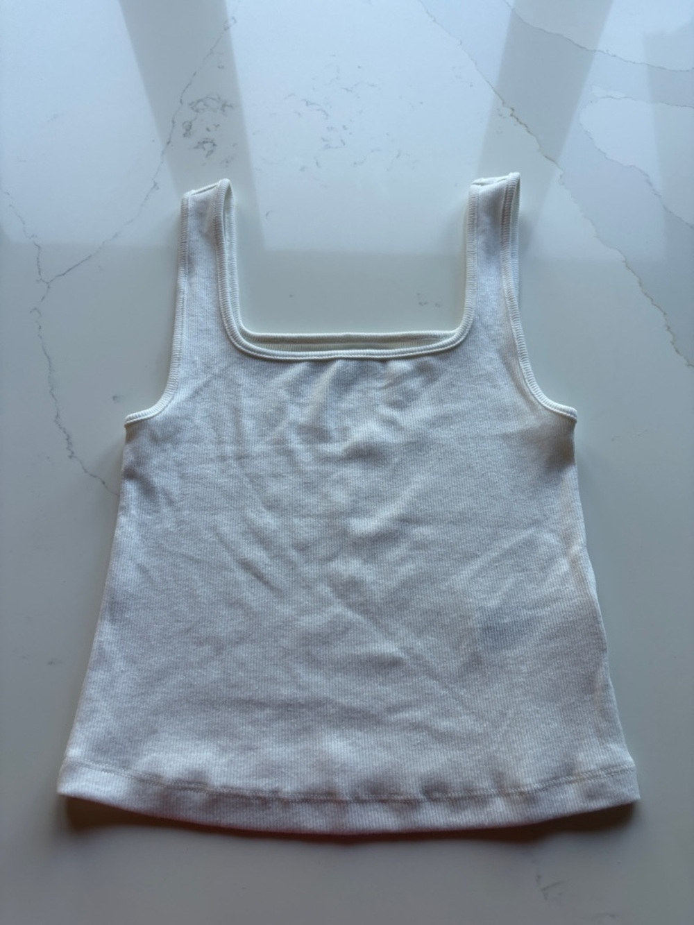 Old navy White Square-Neck Rib Tank Top